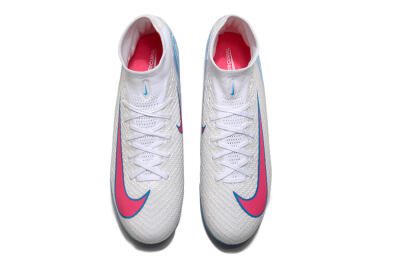 Unisex Nike Air Zoom Mercurial Superfly 10 Elite AG Football Boots - White/Pink/Blue