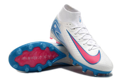 Unisex Nike Air Zoom Mercurial Superfly 10 Elite AG Football Boots - White/Pink/Blue