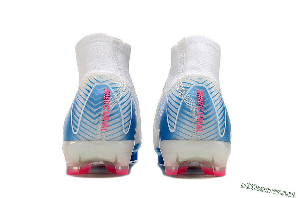 Unisex Nike Air Zoom Mercurial Superfly 10 Elite AG Football Boots - White/Pink/Blue 5
