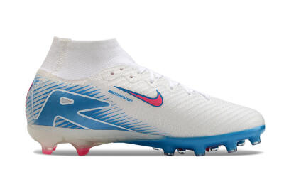 Unisex Nike Air Zoom Mercurial Superfly 10 Elite AG Football Boots - White/Pink/Blue