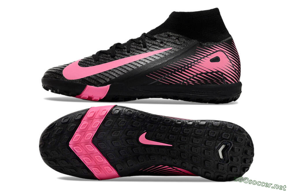 Unisex Nike Air Zoom Mercurial Superfly 10 Elite TF Football Shoes - Black/Pink 1