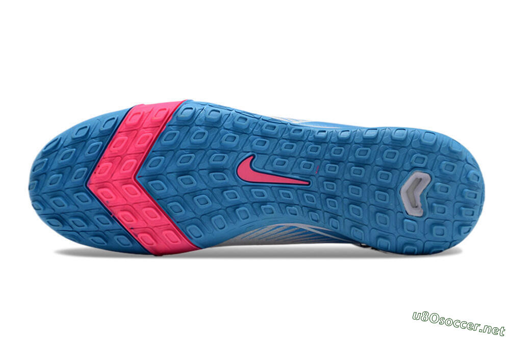 Unisex Nike Air Zoom Mercurial Superfly 10 Elite TF Football Shoes - White/Pink/Blue 6