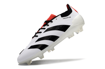 Unisex Adidas Predator 24 Elite FG Football Boots - White/Black/Red