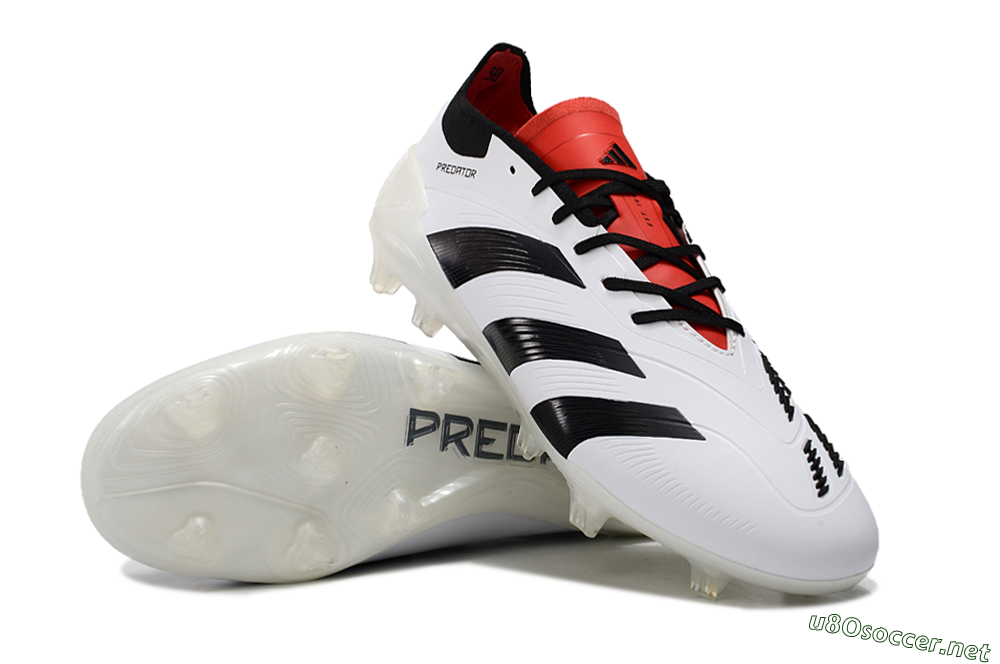 Unisex Adidas Predator 24 Elite FG Football Boots - White/Black/Red 3