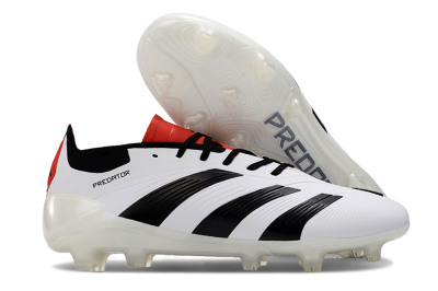 Unisex Adidas Predator 24 Elite FG Football Boots - White/Black/Red