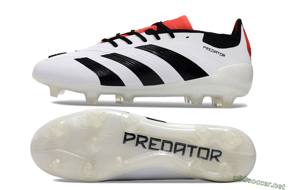 Unisex Adidas Predator 24 Elite FG Football Boots - White/Black/Red 1