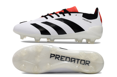 Unisex Adidas Predator 24 Elite FG Football Boots - White/Black/Red