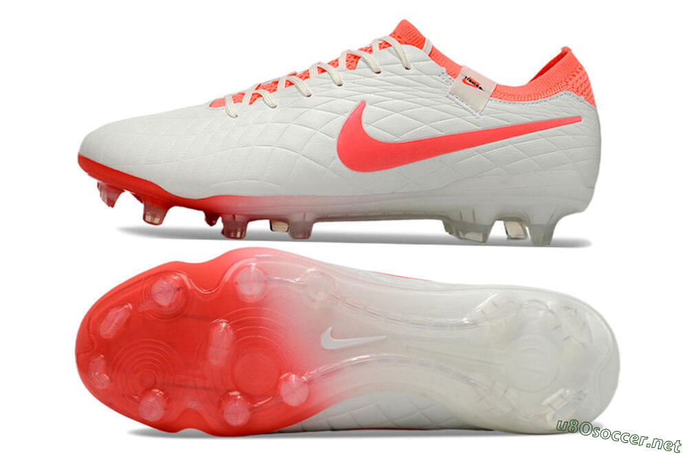 Men's Nike Tiempo Legend 10 Elite FG Football Boots - White/Red 1