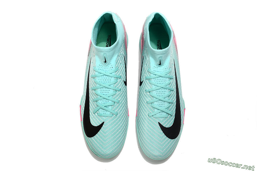 Unisex Nike Air Zoom Mercurial Superfly 10 Elite TF Football Shoes - Green/Pink/Black 5