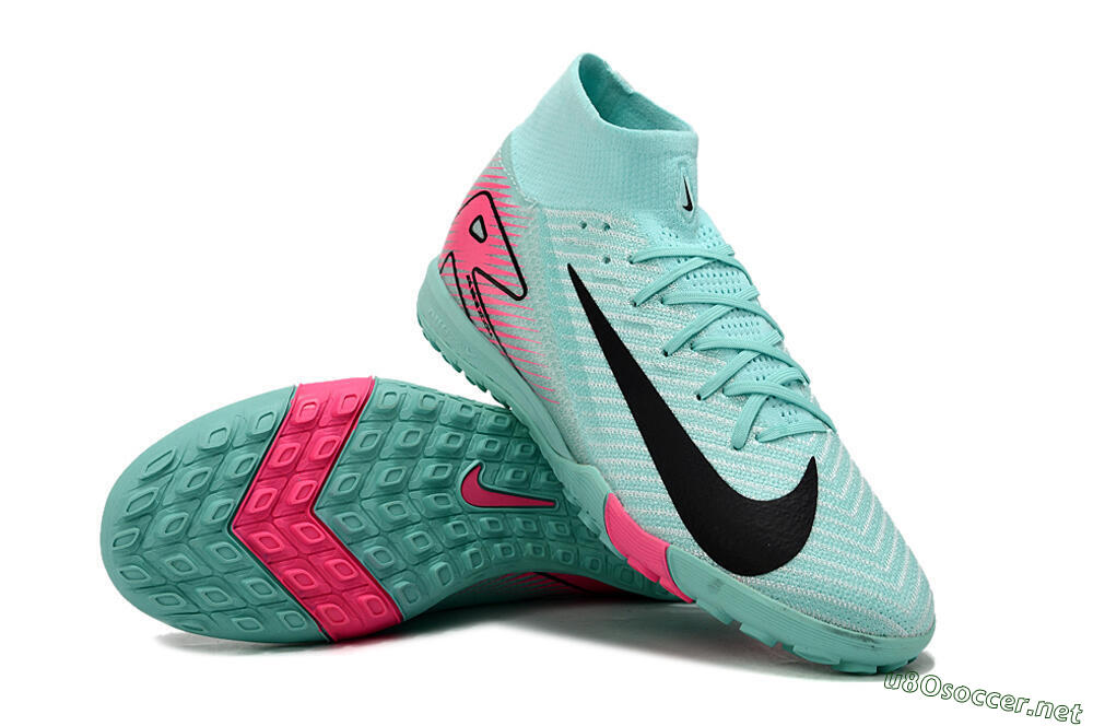 Unisex Nike Air Zoom Mercurial Superfly 10 Elite TF Football Shoes - Green/Pink/Black 3