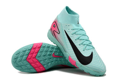 Unisex Nike Air Zoom Mercurial Superfly 10 Elite TF Football Shoes - Green/Pink/Black