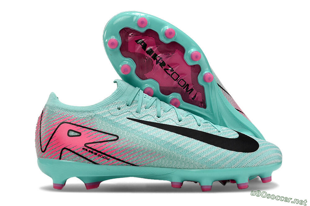 Unisex Nike Air Zoom Mercurial Vapor 16 Elite AG Football Boots - Green/Pink/Black 2