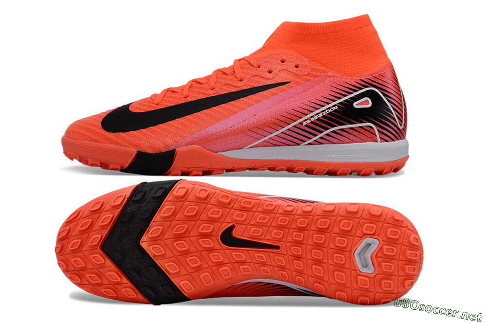 Unisex Nike Air Zoom Mercurial Superfly 10 Elite TF Football Shoes - Red/Black/White 1