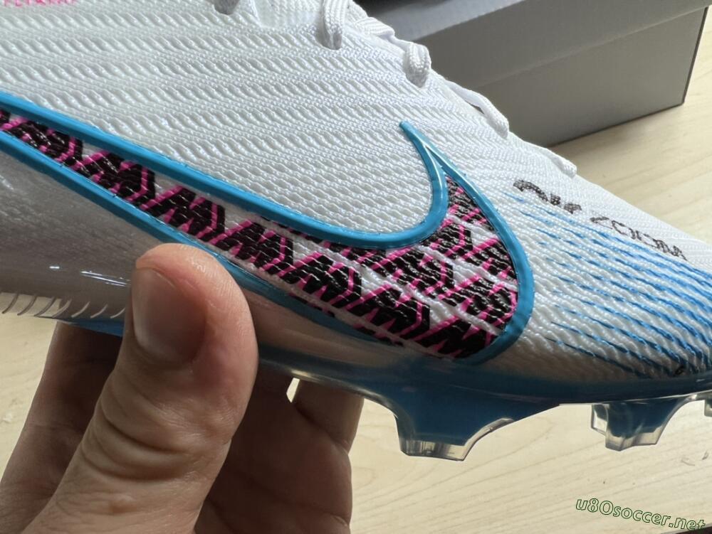 Men's Nike Air Zoom Mercurial Superfly 9 Elite FG Football Boots - White/Blue/Pink