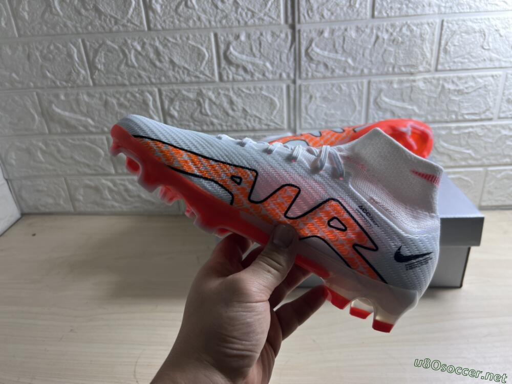 Men's Nike Air Zoom Mercurial Superfly 9 Elite FG Football Boots - White/Orange/Black