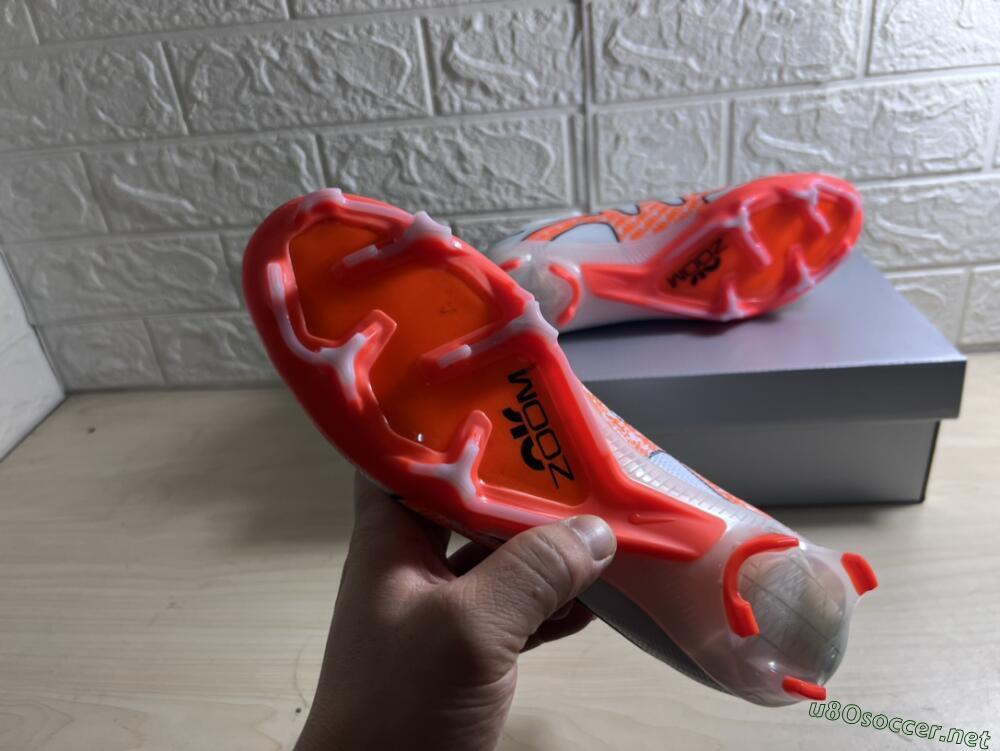 Men's Nike Air Zoom Mercurial Superfly 9 Elite FG Football Boots - White/Orange/Black