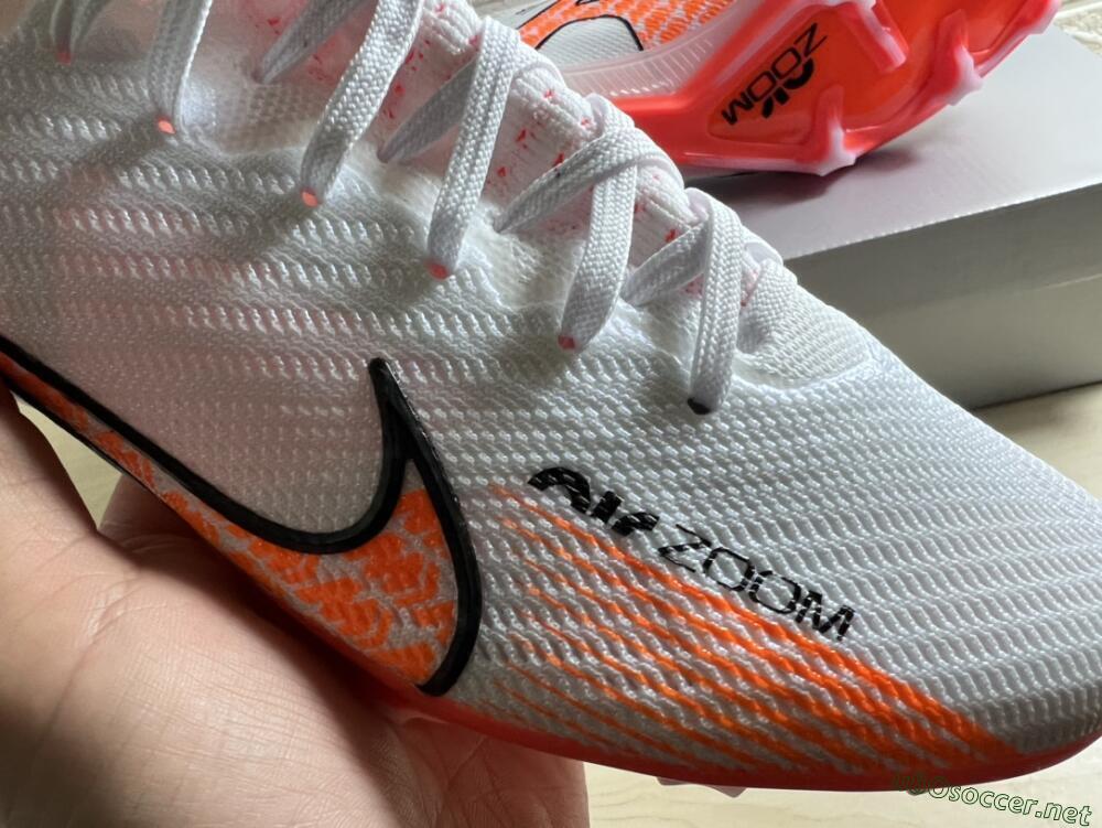 Men's Nike Air Zoom Mercurial Superfly 9 Elite FG Football Boots - White/Orange/Black