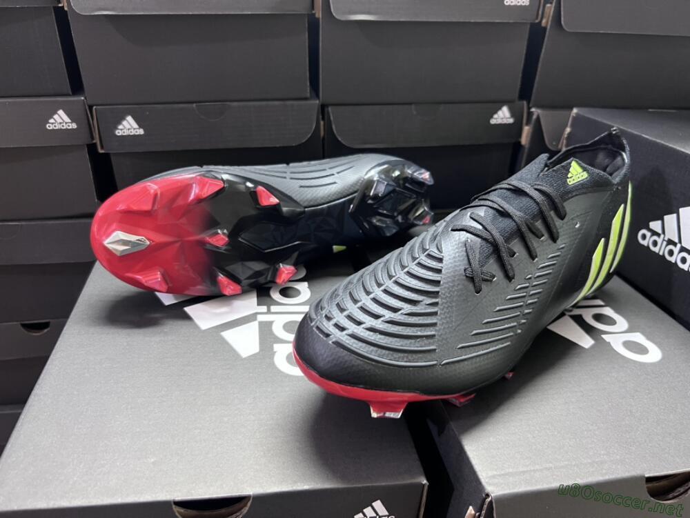 Men's Adidas Predator Edge Geometric.1 Low FG Football Boots - Black/Yellow/Red