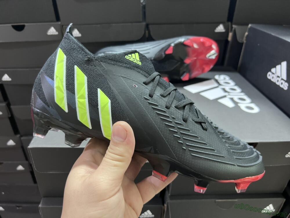 Men's Adidas Predator Edge Geometric.1 Low FG Football Boots - Black/Yellow/Red