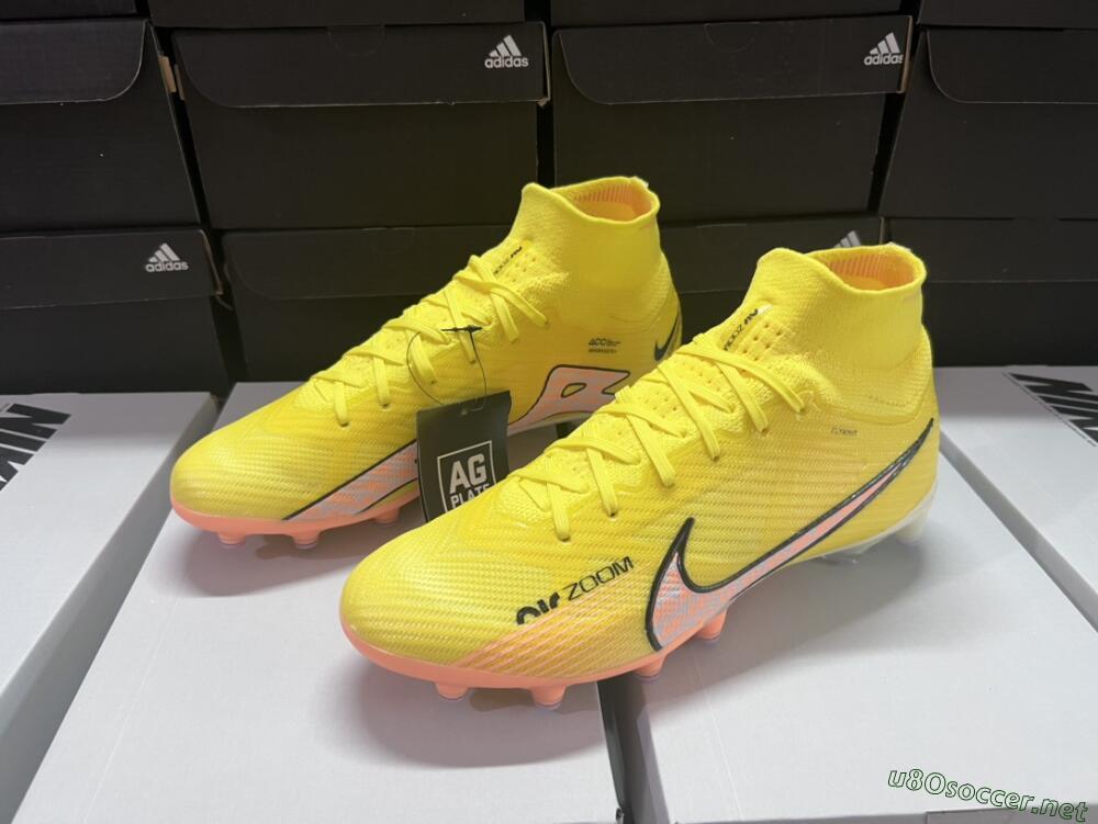Men's Nike Air Zoom Mercurial Superfly 9 Elite FG Football Boots - Yellow/Pink