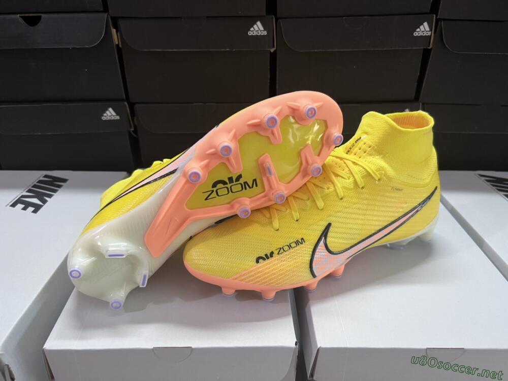 Men's Nike Air Zoom Mercurial Superfly 9 Elite FG Football Boots - Yellow/Pink