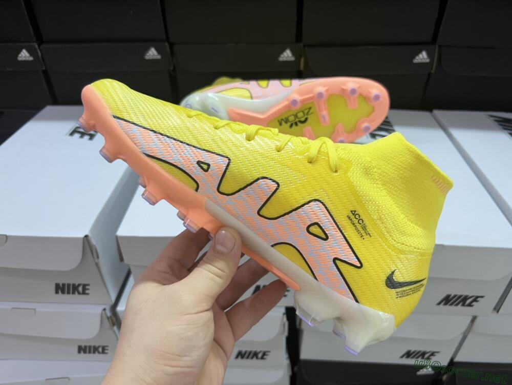 Men's Nike Air Zoom Mercurial Superfly 9 Elite FG Football Boots - Yellow/Pink