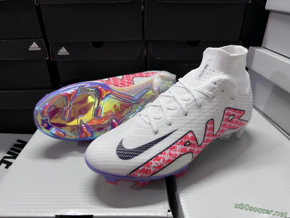 Men's Nike Air Zoom Mercurial Superfly 9 Elite FG Football Boots - White/Red