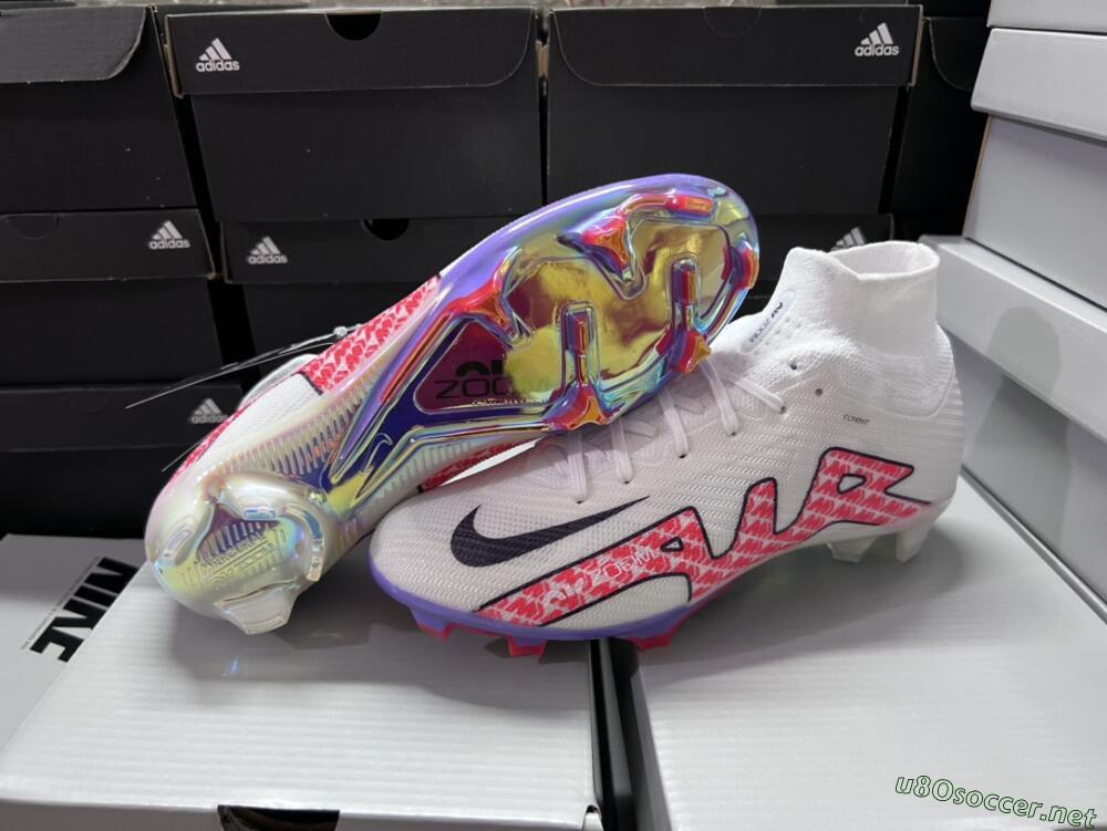 Men's Nike Air Zoom Mercurial Superfly 9 Elite FG Football Boots - White/Red