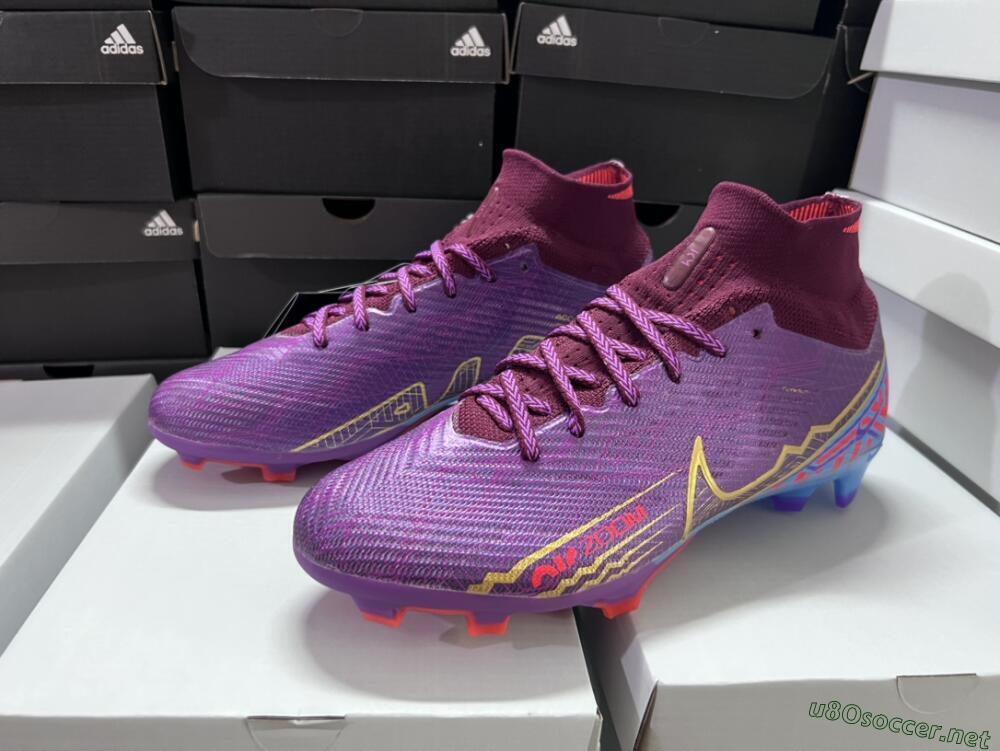 Men's Nike Air Zoom Mercurial Superfly 9 Elite FG Football Boots - Purple/Blue/Gold