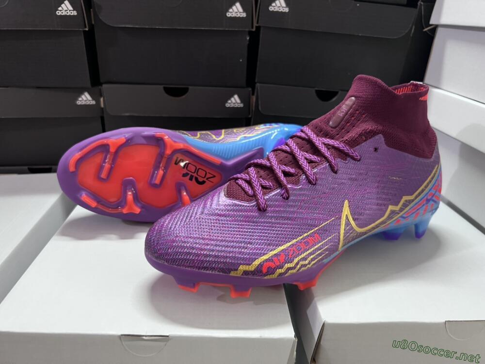 Men's Nike Air Zoom Mercurial Superfly 9 Elite FG Football Boots - Purple/Blue/Gold