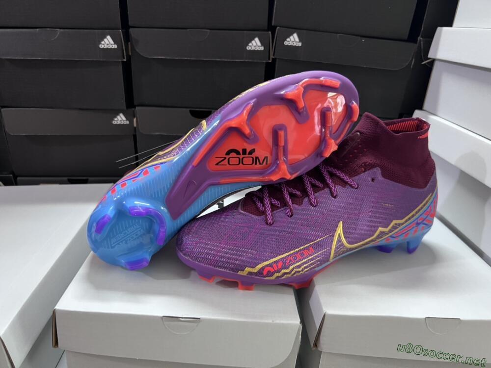 Men's Nike Air Zoom Mercurial Superfly 9 Elite FG Football Boots - Purple/Blue/Gold