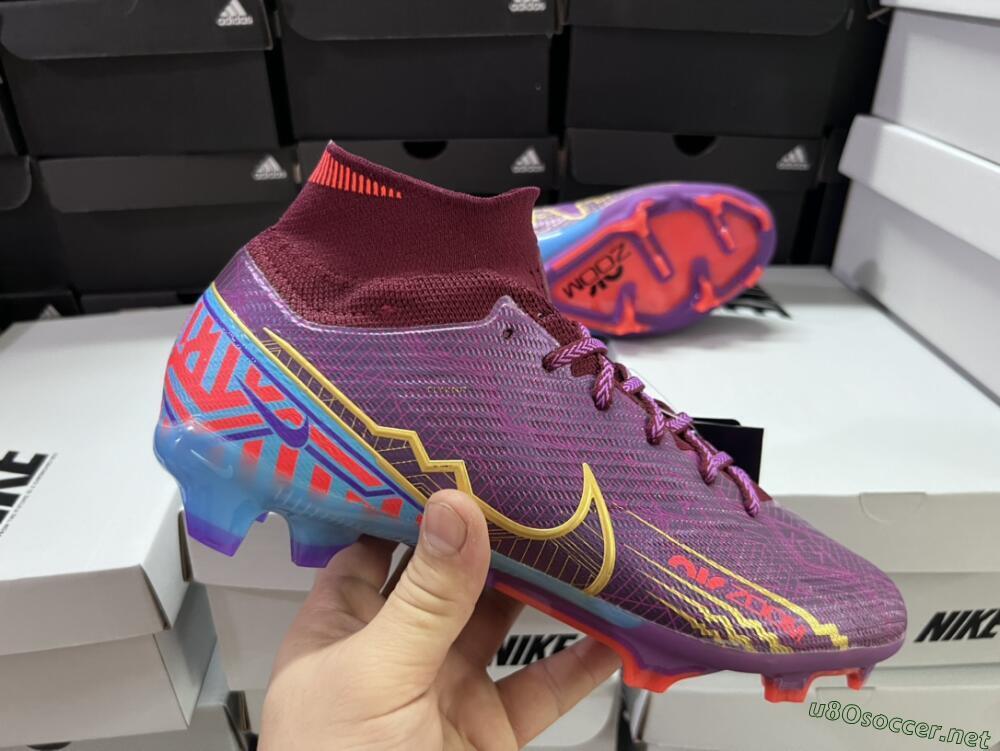 Men's Nike Air Zoom Mercurial Superfly 9 Elite FG Football Boots - Purple/Blue/Gold