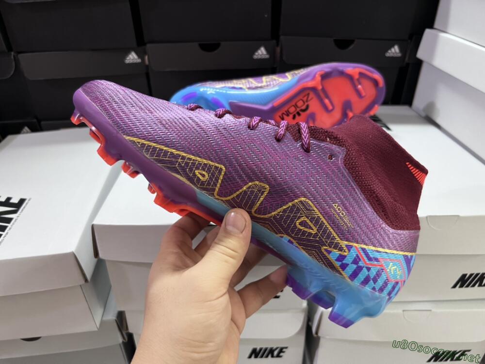 Men's Nike Air Zoom Mercurial Superfly 9 Elite FG Football Boots - Purple/Blue/Gold