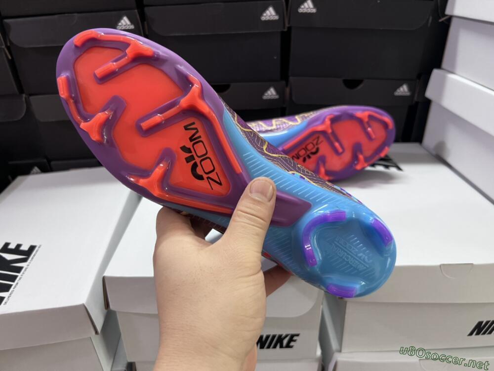 Men's Nike Air Zoom Mercurial Superfly 9 Elite FG Football Boots - Purple/Blue/Gold