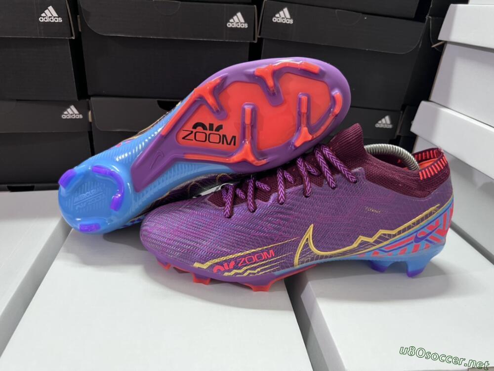 Men's Nike Air Zoom Mercurial Vapor 15 Elite FG Football Boots - Purple/Blue/Gold