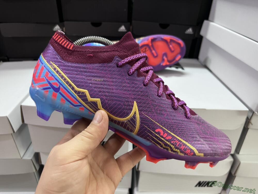 Men's Nike Air Zoom Mercurial Vapor 15 Elite FG Football Boots - Purple/Blue/Gold