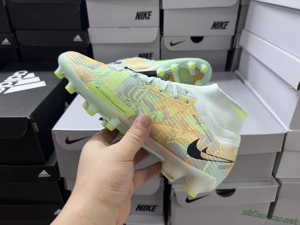 Unisex Nike Air Zoom Mercurial Superfly 9 Elite AG Football Boots - Green/Orange