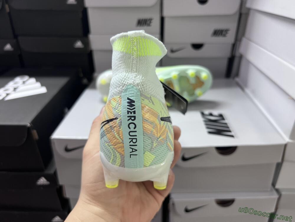 Unisex Nike Air Zoom Mercurial Superfly 9 Elite AG Football Boots - Green/Orange