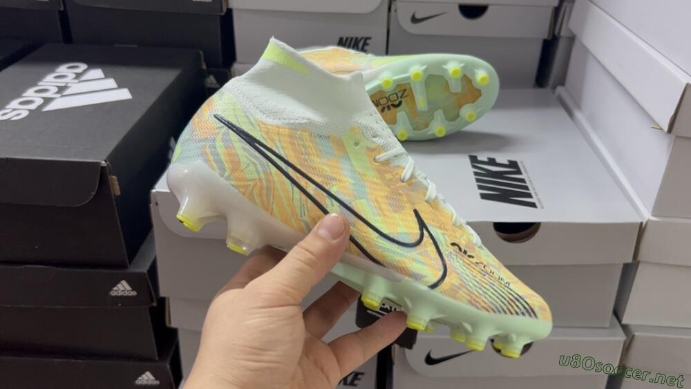 Unisex Nike Air Zoom Mercurial Superfly 9 Elite AG Football Boots - Green/Orange