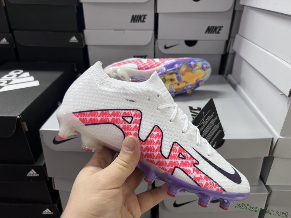 Unisex Nike Air Zoom Mercurial Vapor 15 Elite AG Football Boots - White/Pink