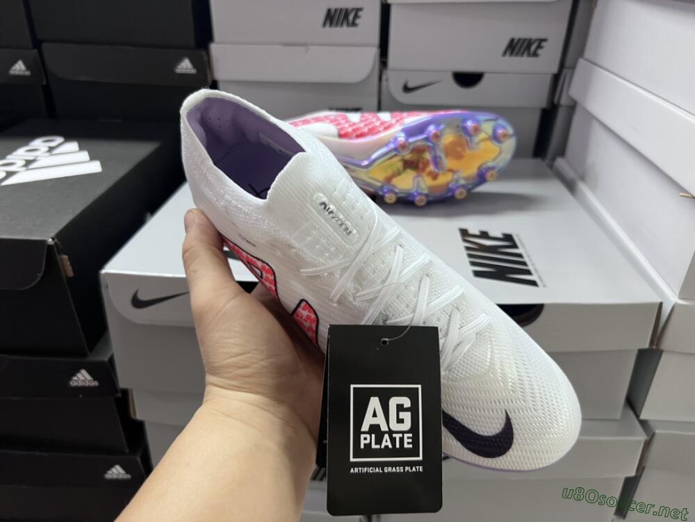 Unisex Nike Air Zoom Mercurial Vapor 15 Elite AG Football Boots - White/Pink