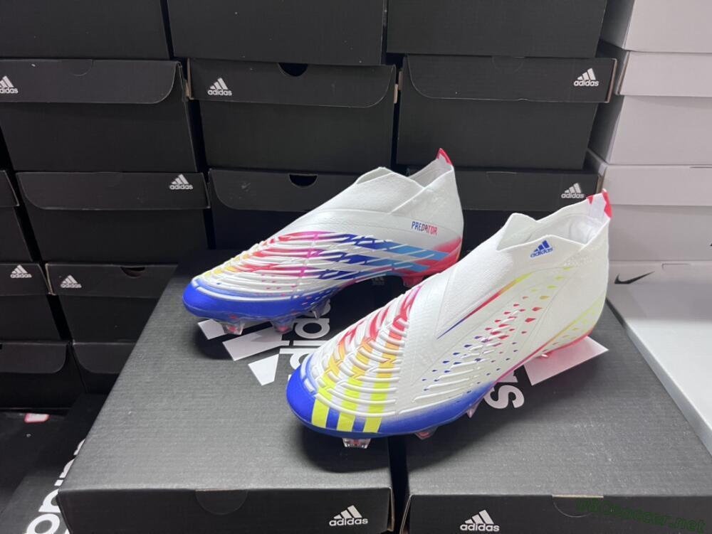 Unisex Adidas Predator FIFA World Cup Qatar 2022 Edge+ FG Football Boots - White/Red/Blue