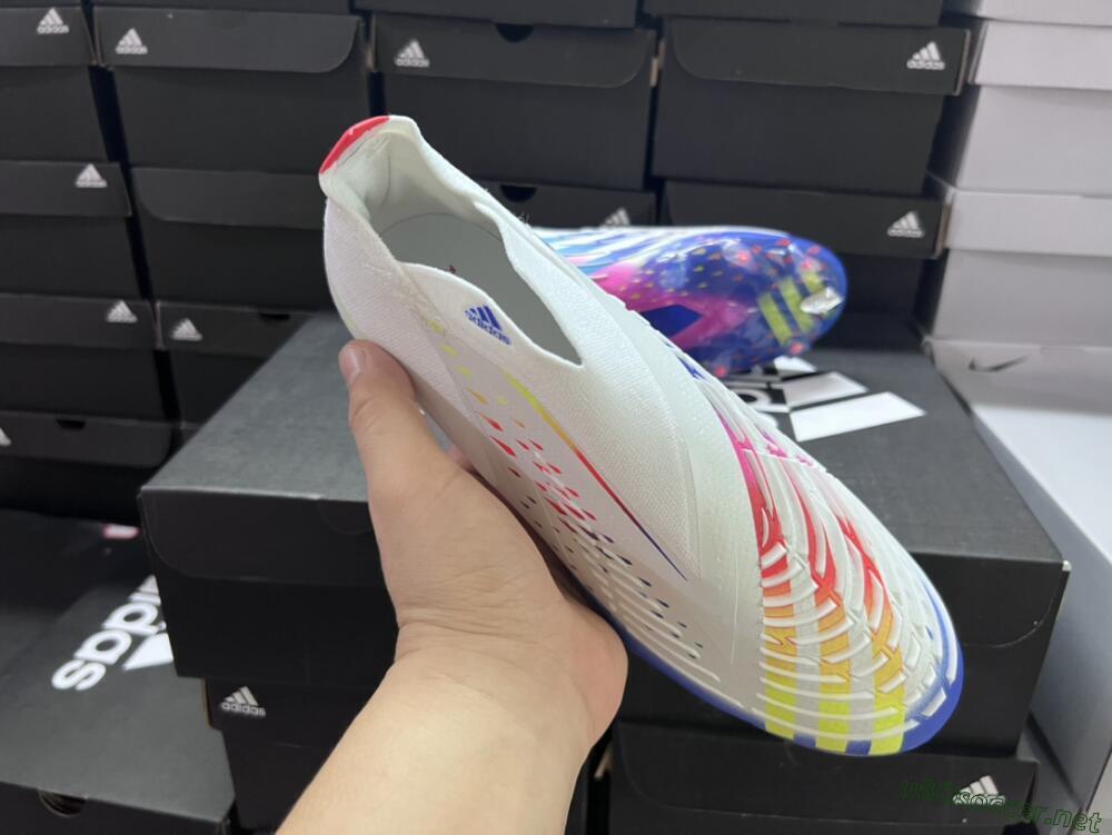 Unisex Adidas Predator FIFA World Cup Qatar 2022 Edge+ FG Football Boots - White/Red/Blue