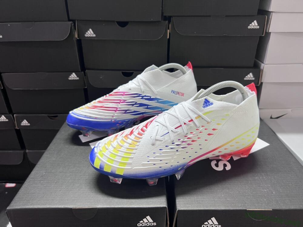 Men's Adidas Predator FIFA World Cup Qatar 2022 Edge+ FG Football Boots - White/Red/Blue