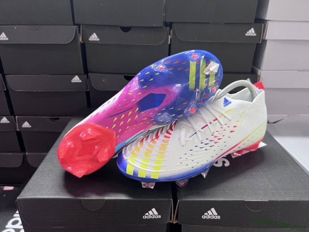 Men's Adidas Predator FIFA World Cup Qatar 2022 Edge+ FG Football Boots - White/Red/Blue