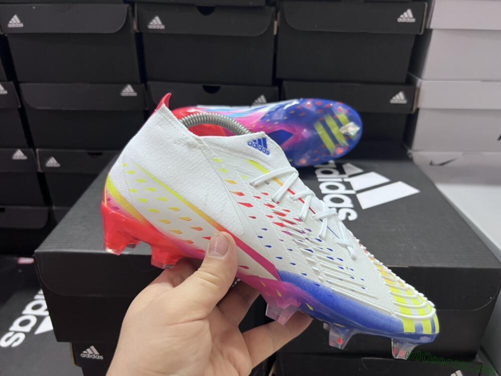 Men's Adidas Predator FIFA World Cup Qatar 2022 Edge+ FG Football Boots - White/Red/Blue