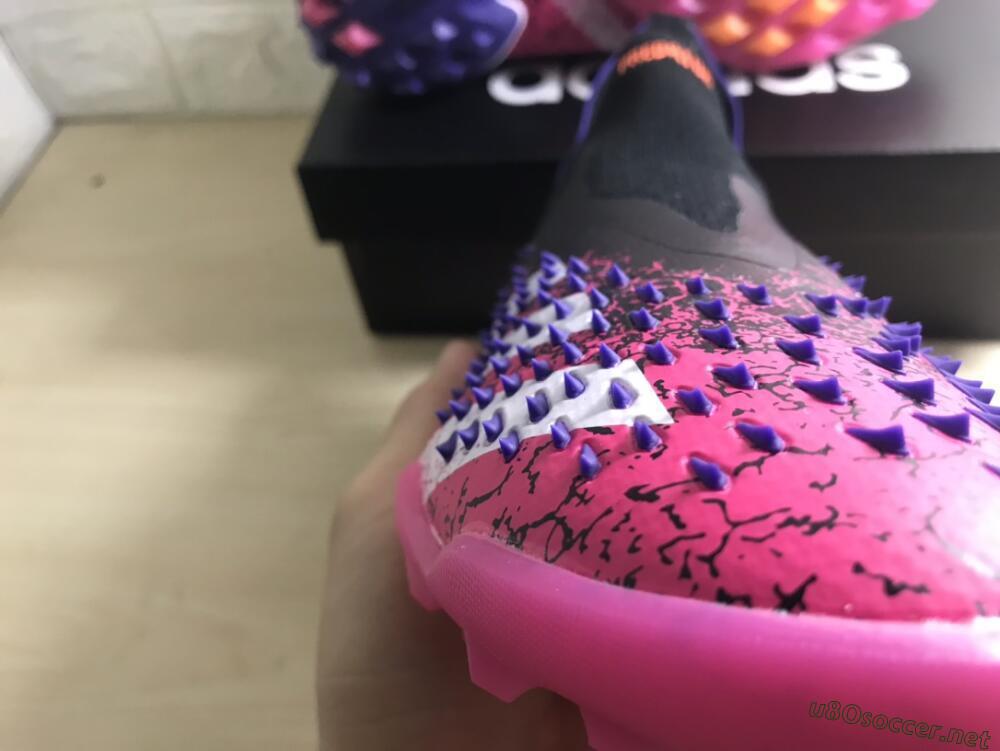 Men's Adidas Predator Freak+ TF Football Shoes - Black/Purple/Pink