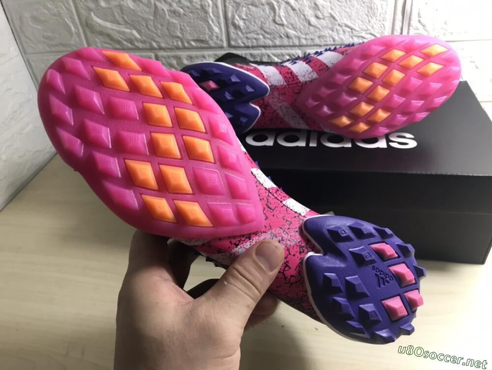 Men's Adidas Predator Freak+ TF Football Shoes - Black/Purple/Pink