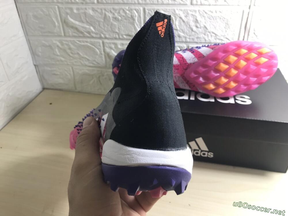 Men's Adidas Predator Freak+ TF Football Shoes - Black/Purple/Pink