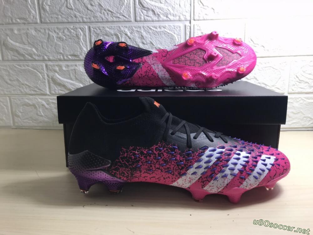 Unisex Adidas Predator Freak.1 FG Football Boots - Black/Pink/Purple